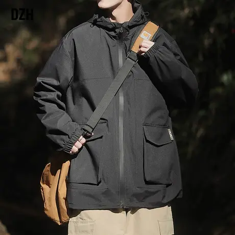 男生工装冲锋衣外套男春秋款山系户外风2023新款潮牌男装休闲夹克商品大图