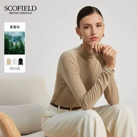 【含莱赛尔】Scofield女装简约羊毛收腰半高领打底衫2025秋季新品图片