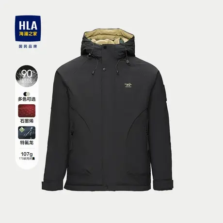 HLA/海澜之家极光鹅绒羽绒服24秋冬新特氟龙三防石墨烯保暖外套男商品大图
