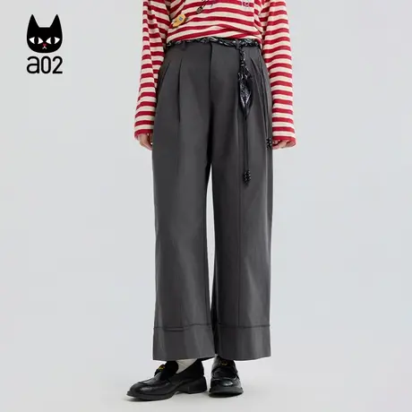 a02宽松阔腿裤子女2025新款秋季慵懒松弛感长裤设计感休闲裤商品大图