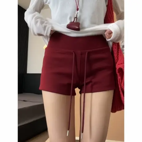 黑色运动短裤女2025新款显瘦抽绳骑行a字包臀紧身休闲辣妹瑜伽裤商品大图