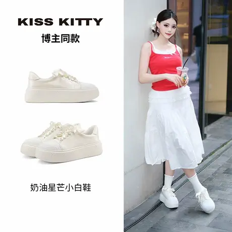 KISSKITTY博主同款 新款厚底小白鞋女户外百搭透气板鞋通勤休闲鞋商品大图