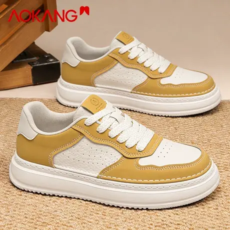 奥康男鞋2026新款春季休闲百搭板鞋增高运动休闲鞋男款透气小白鞋图片