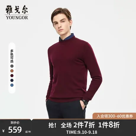 【全羊毛】雅戈尔秋冬季男士羊毛衫商务休闲纯保暖半高领上衣4805商品大图