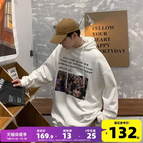 唐狮2022春秋新款情侣卫衣潮牌照片印连帽卫衣宽松oversized上衣r图片