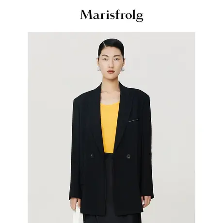 【无压力职场】Marisfrolg玛丝菲尔通勤休闲黑色西装正装外套图片