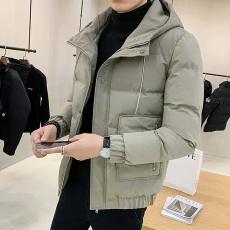 棉衣男士外套2023新款潮牌潮流连帽羽绒棉服男装冬季冬装加绒加厚图片