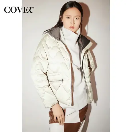 COVER冬季轻盈蓬松面包服白鸭绒羽绒服图片