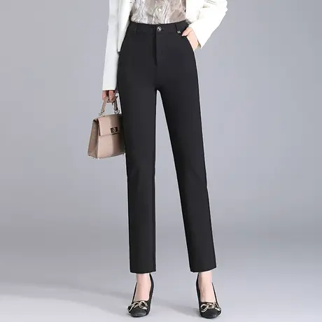 时尚直筒裤女2023年秋季新款通勤百搭显瘦休闲裤高腰弹力长裤子商品大图