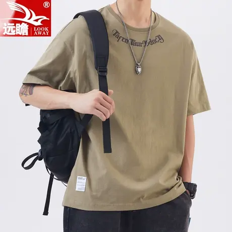 夏季纯棉短袖薄款宽松百搭T恤2023新款男士潮流套头简约男装上衣图片