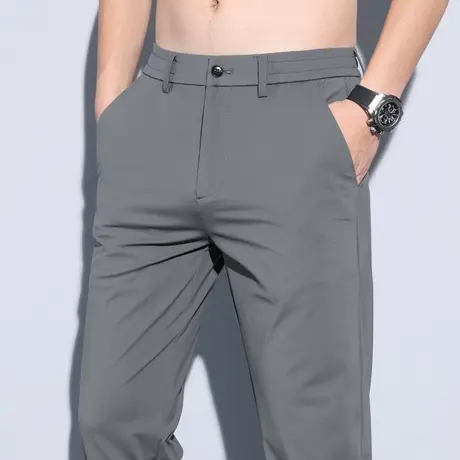 冰丝弹力西装男士上班工作服西裤男款夏季轻薄款弹性休闲裤子男裤商品大图