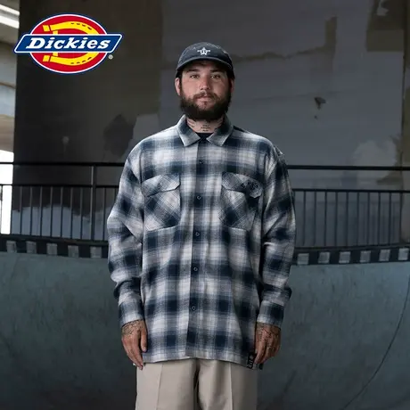 Dickies x RONNIE SANDOVAL联名款 秋冬工装风长袖格纹衬衫图片