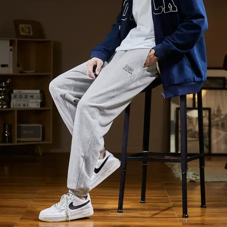 唐狮工装裤运动裤男士简约束脚裤春秋新卫裤宽松休闲裤子男潮牌图片