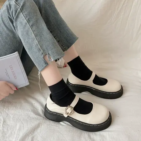 日系软妹小皮鞋女英伦风2024年春夏季新款女鞋乐福鞋配裙子单鞋子商品大图