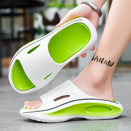 椰子拖鞋男夏季潮牌外穿防滑休闲凉拖运动厚底踩屎感海边沙滩凉鞋商品大图