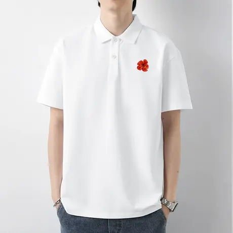 翻领t恤男士短袖polo衫保罗宽松潮流夏季冰丝凉感半袖上衣服体恤商品大图