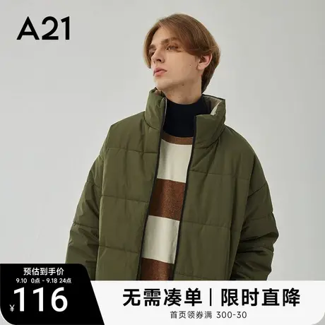 A21男装宽松立领冬装情侣外套 秋冬新款保暖棉服棉衣图片