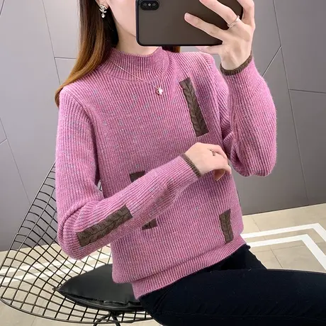 半高领毛衣宽松套头打底衫女春装2023年新款内搭爆款洋气针织衫女图片