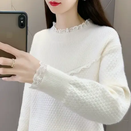 水貂绒毛衣加厚女2023年冬季新款小个子爆款软糯打底衫时尚洋气商品大图