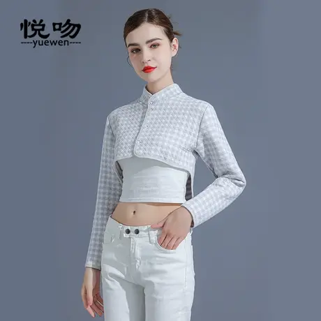 长袖纯棉护肩颈椎坎肩保暖睡觉女士月子护肩立领防寒短外套四季款商品大图