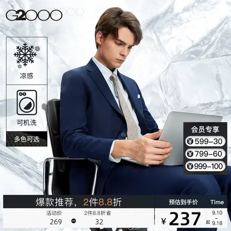 G2000男装 职业通勤舒适弹性透气西装可机洗商务正装西服套装西裤图片