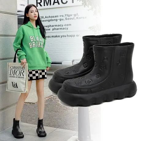 雨鞋女款时尚雨天外穿短筒雨靴耐磨雨靴防水新款水靴轻便防滑爆款商品大图