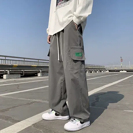日系多口袋工装裤男士夏季潮牌大码裤子秋季直筒宽松阔腿休闲长裤商品大图