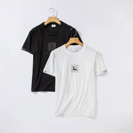 2023夏季薄款短袖t恤男潮流印花圆领半袖打底衫男士体恤上衣服男商品大图