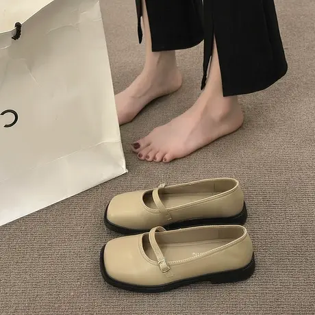 气质小皮鞋女2023年新款爆款复古网红玛丽珍鞋春夏季职业平底单鞋商品大图