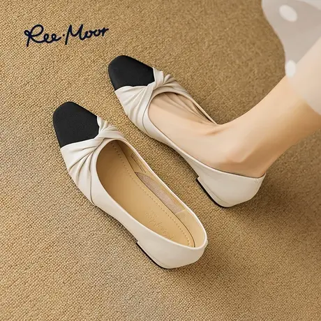 REEMOOR睿慕2023秋季软底瓢鞋小香风浅口平底晚晚风温柔单鞋女鞋商品大图