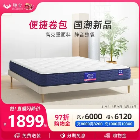 穗宝独立弹簧适中偏硬席梦思20cm加厚护脊卷包床垫 东方梦·云卷商品大图