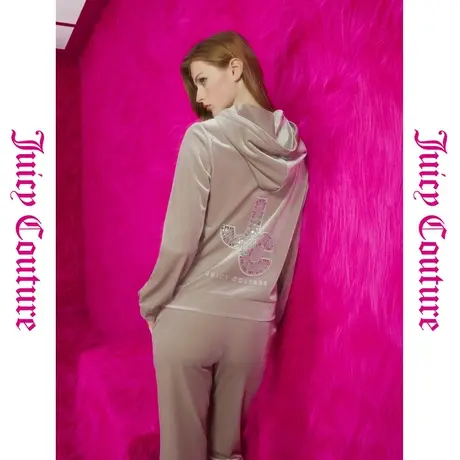 Juicy Couture橘滋早秋季装女2023年款星月邮递重工烫钻丝绒外套图片