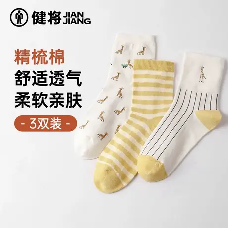 健将袜子女2025新款中筒袜子无骨透气日系可爱女士长袜少女学生袜商品大图