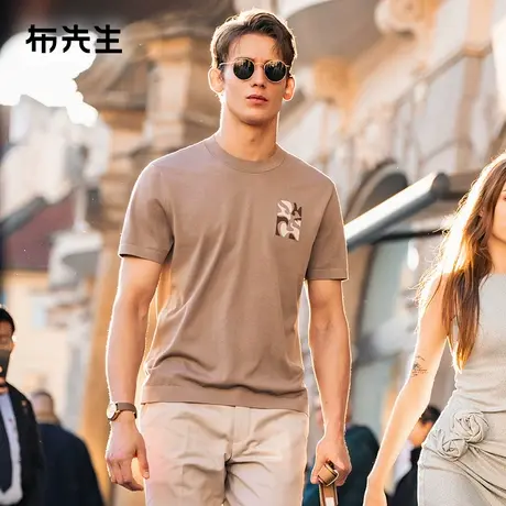 MrBu布先生艺术图案圆领针织t恤2025春夏亲肤凉感短袖男款ET16170商品大图