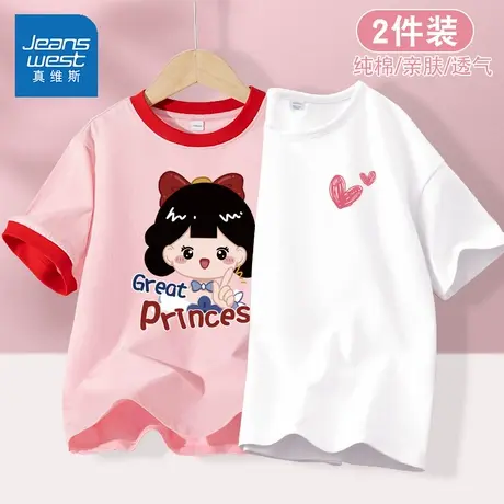 真维斯童装女童短袖t恤夏季2025新款小女孩纯棉半袖上衣儿童夏装商品大图