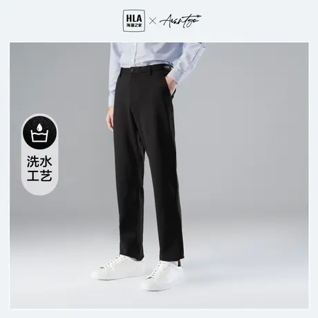 HLA/海澜之家弹力休闲裤秋冬季新款轻商务系列亲肤直筒裤子男士图片