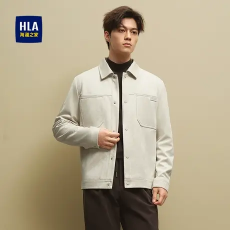 HLA/海澜之家休闲风夹克2025秋新款翻领挺括有型时尚外套男图片