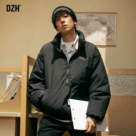 男士黑色棉服男冬季加厚立领棉衣外套男款2023新款潮牌飞行员夹克商品大图