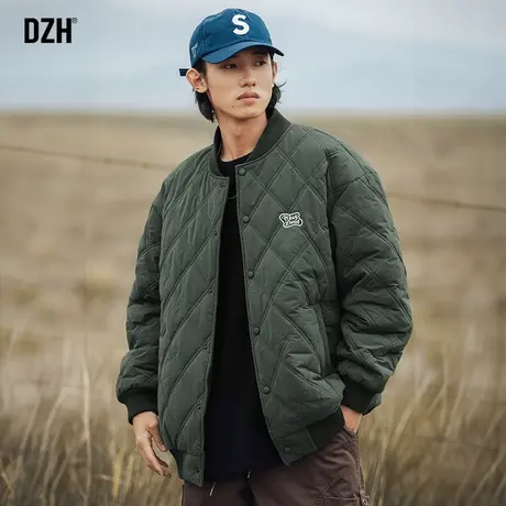 男士菱形格棉服男棉衣外套男款冬季男装夹棉棒球服男生加厚棉袄子商品大图