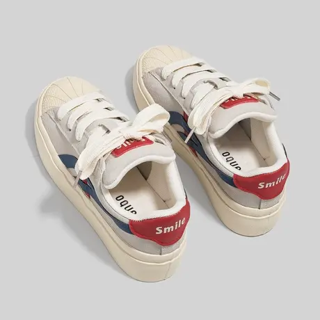 Betoo 小白鞋女鞋2022秋冬新款厚底百搭ins潮运动休闲贝壳头板鞋商品大图