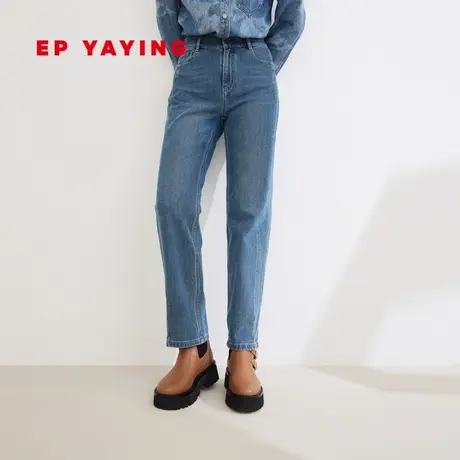 EP YAYING雅莹女装 复古四面弹直筒烟管牛仔裤 春夏商场同款J609A商品大图