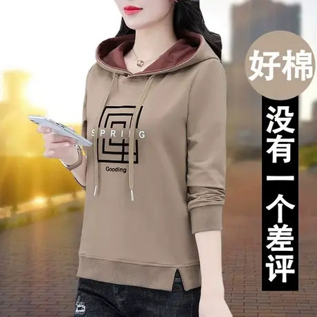 恋上17号连帽套头卫衣女春秋2023年新款长袖休闲显瘦韩版时尚百搭商品大图