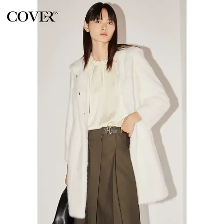 COVER冬季整貂裘皮连帽大衣皮草外套图片