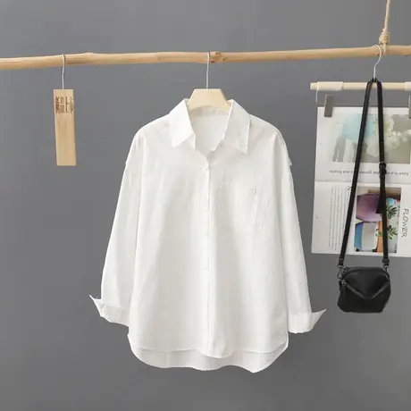 法式小众白衬衫女秋装2024年新款文艺百搭外穿衬衣薄外套上衣开衫商品大图