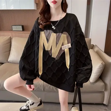 早春设计感小众卫衣女春秋季韩版宽松大码薄款初春中长款上衣外套图片