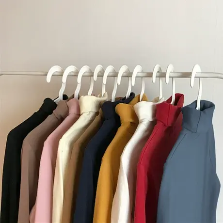 2024新款春秋冬季新款内搭半高领打底衫白色洋气长袖t恤女上衣服商品大图