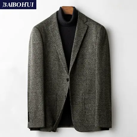 秋冬季男士呢子西服上衣韩版修身百搭英伦休闲小西装外套男潮上衣商品大图