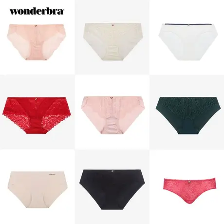 wonderbra性感女士内裤中腰蕾丝透气纯色内衣商品大图