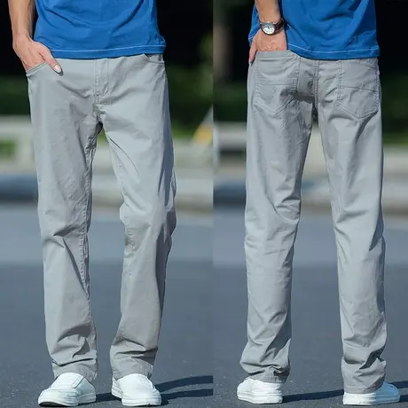 裤子男春秋款男士休闲裤直筒宽松男裤中老年夏季薄款工装休闲长裤商品大图