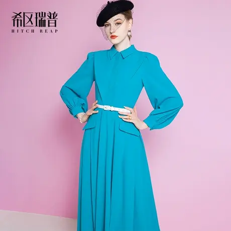 希区瑞普高端连衣裙女装秋冬季2023年新款大牌法式气质礼服长裙子图片